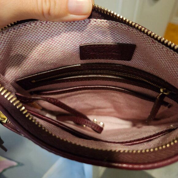 Dooney and Bourke Leather Crossbody Bag in Plum color - Picture 5 of 10